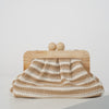 Zovina Beach Clutch – Striped Woven Clutch with Wooden Frame