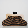 Zovina Beach Clutch – Striped Woven Clutch with Wooden Frame