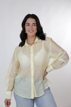 Davi Oversized Button Down – Sheer Drama