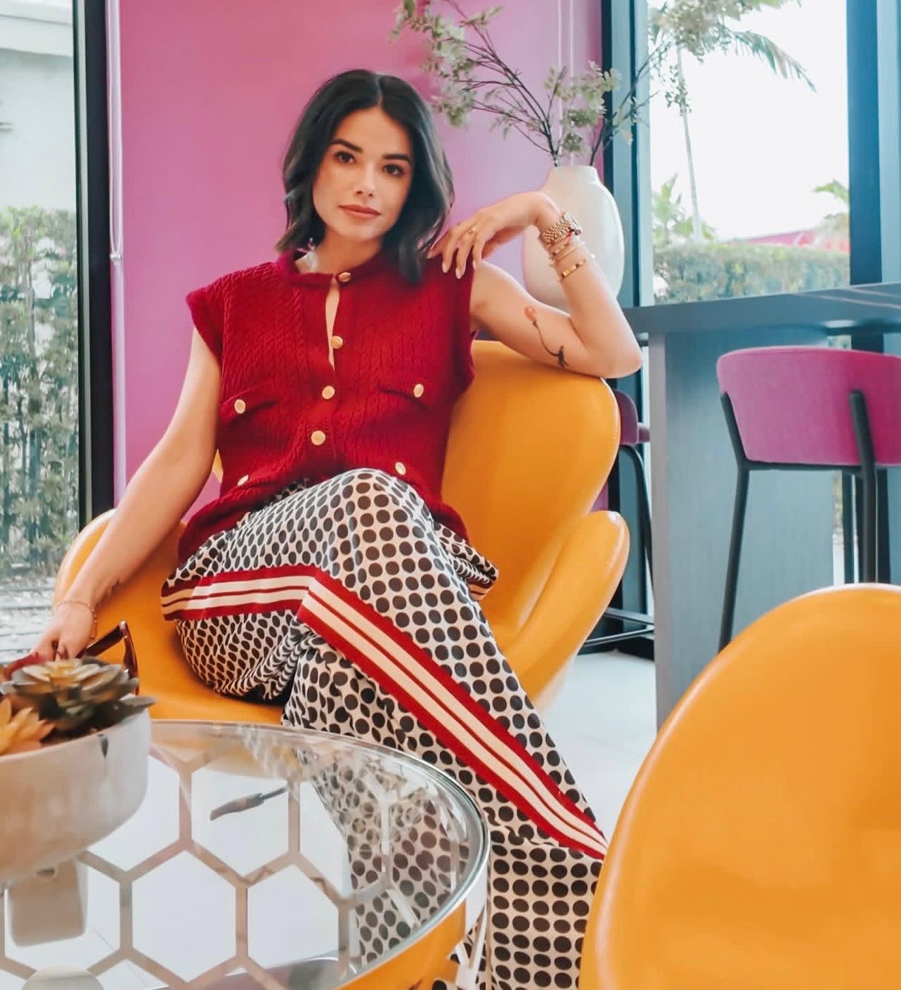 Ovelyn Polka Dot Pants | Wide-Leg Printed Trousers