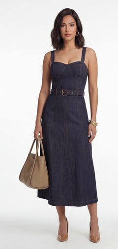 Virey Denim Midi Dress