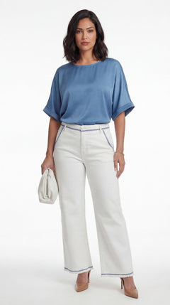Tovira Embroidered Barrel Jeans